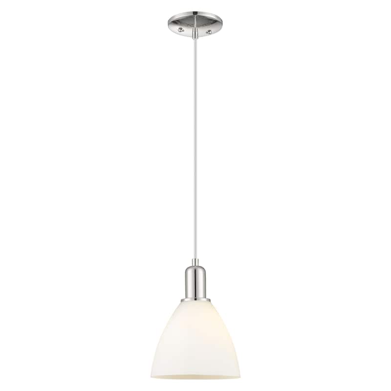Innovations Lighting Endless Possibilities Arcadia - Bristol - 1 Light 8" Cord Hung Mini Pendant - Polished Nickel/Matte White