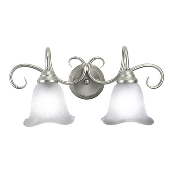 slide 2 of 6, Vaxcel Lighting Bella 2 Light Bathroom Vanity Light - 24.38 Inches Brushed Nickel