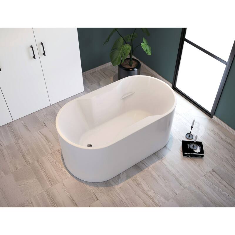 Palmer 56" Freestanding White Acrylic Bathtub with Adjustable Feet