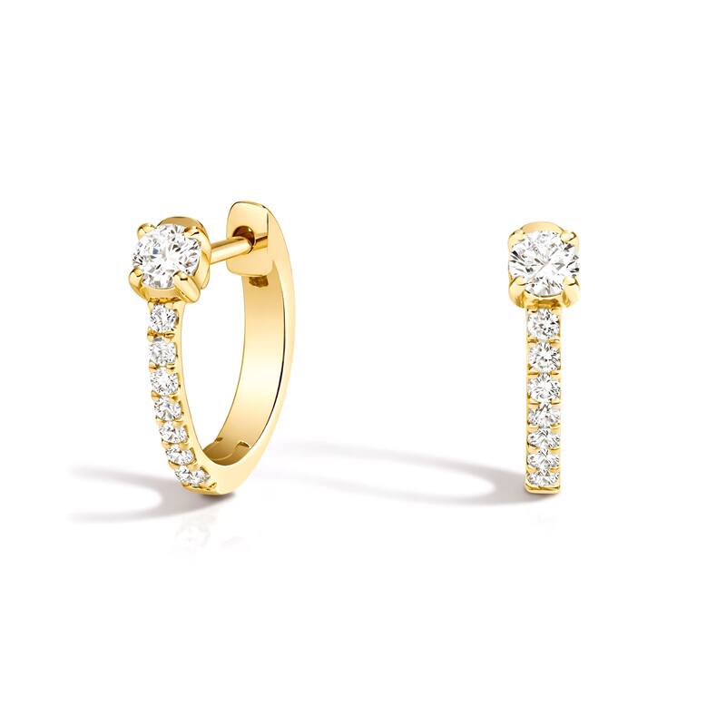 Auriya 14k Gold Lab Grown Diamond Fashion Hoop Earrings 0.70 ct. tw. (F-G VS) - White