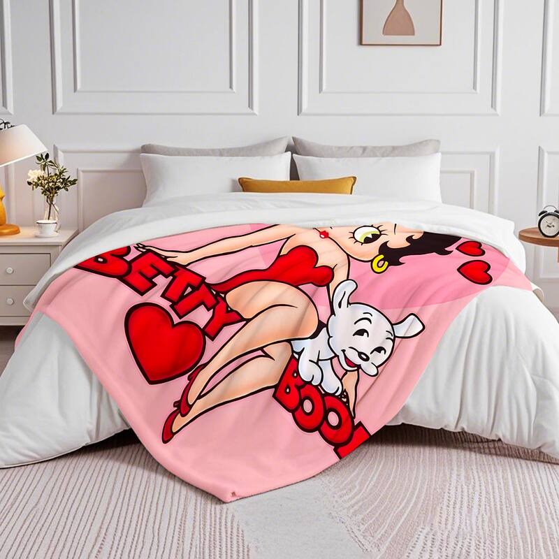 Betty Boop Super Soft Fleece Plush Throw Blanket for Couch Bed Sofa