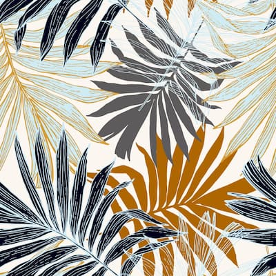 Palm Tree Leaves in Silhouette Removable Wallpaper - 24'' inch x 10'ft