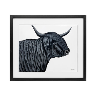 Stupell Filmore Black Bull Portrait Under Glass Framed Design By Ashley ...