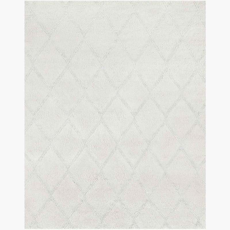 Ben Soleimani Trattino New Zealand Wool Hand-Knotted Rug - 6' x 9' - White/ silver