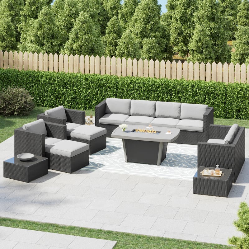Corvus Xavier 13-piece Sectional Wicker Patio Sofa Set
