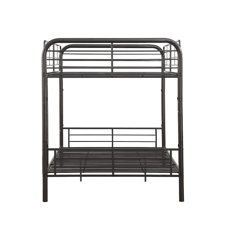 Full over Full Metal Bunk Bed with Reversible Ladder