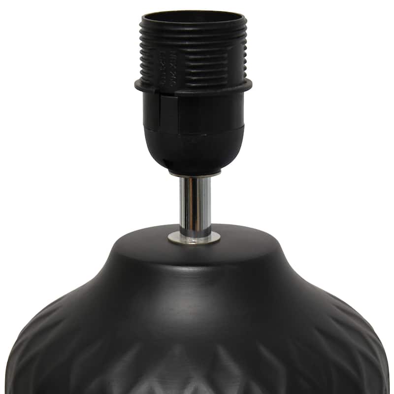 Chevron Base Table Lamp with Drum Shade - 17.25" - Black