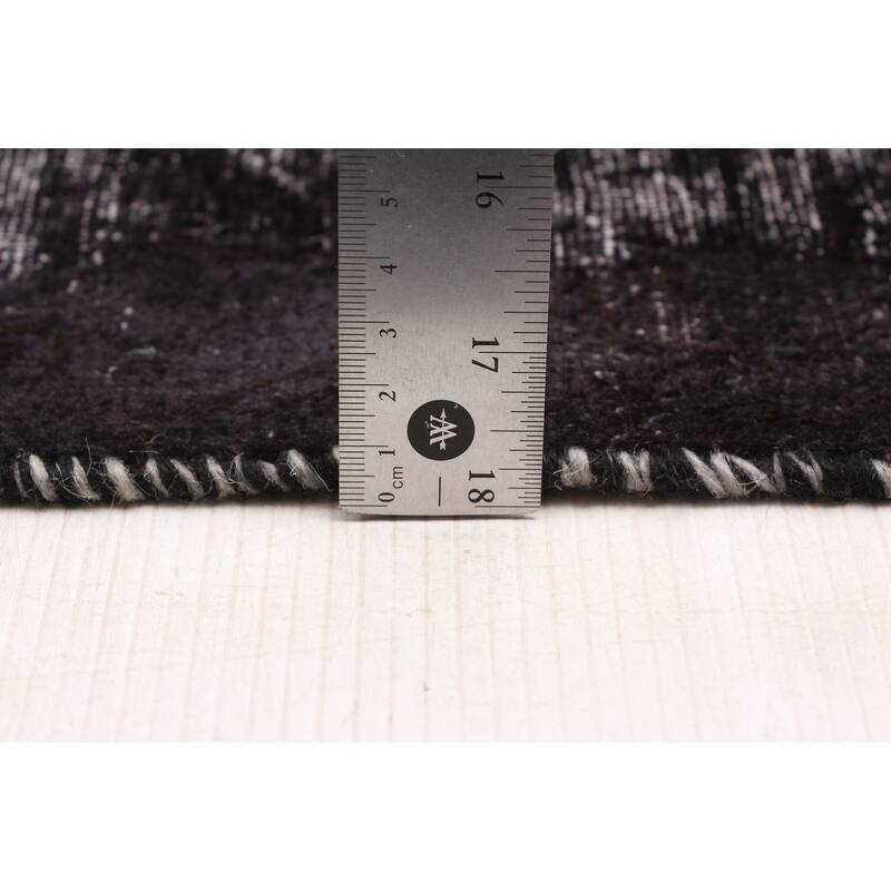 ECARPETGALLERY Hand-knotted Color Transition Black Wool Rug - 9'5 x 13'0