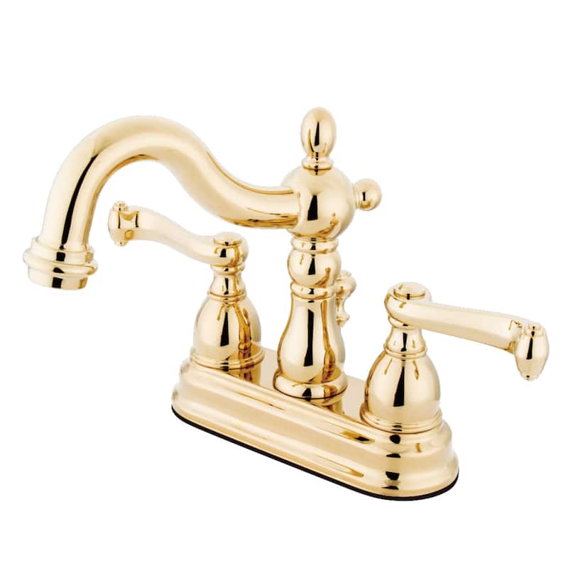 Kingston Brass Heritage 1.2 GPM Centerset Bathroom Faucet with Pop-Up - Polished Brass