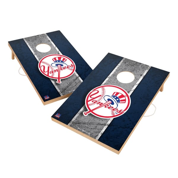 slide 2 of 5, Vintage New York Yankees MLB Regulation 2x4 Cornhole Set Include Carry Case
