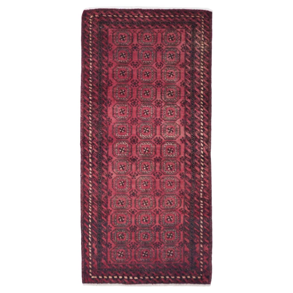ECARPETGALLERY Hand-knotted Baluch Red Wool Rug - 2'10 x 6'1