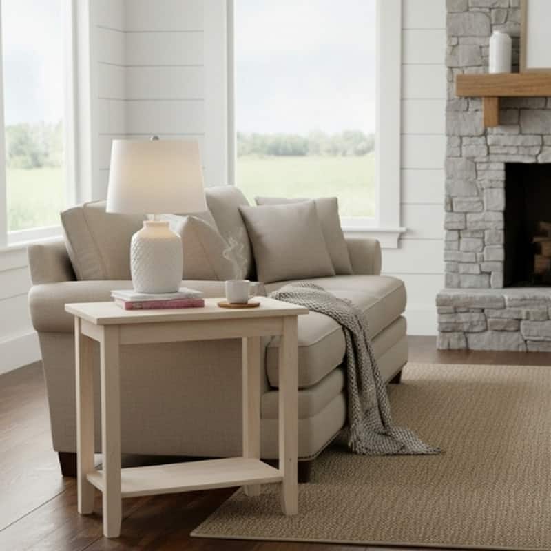 Keystone Solid Parawood Accent Table