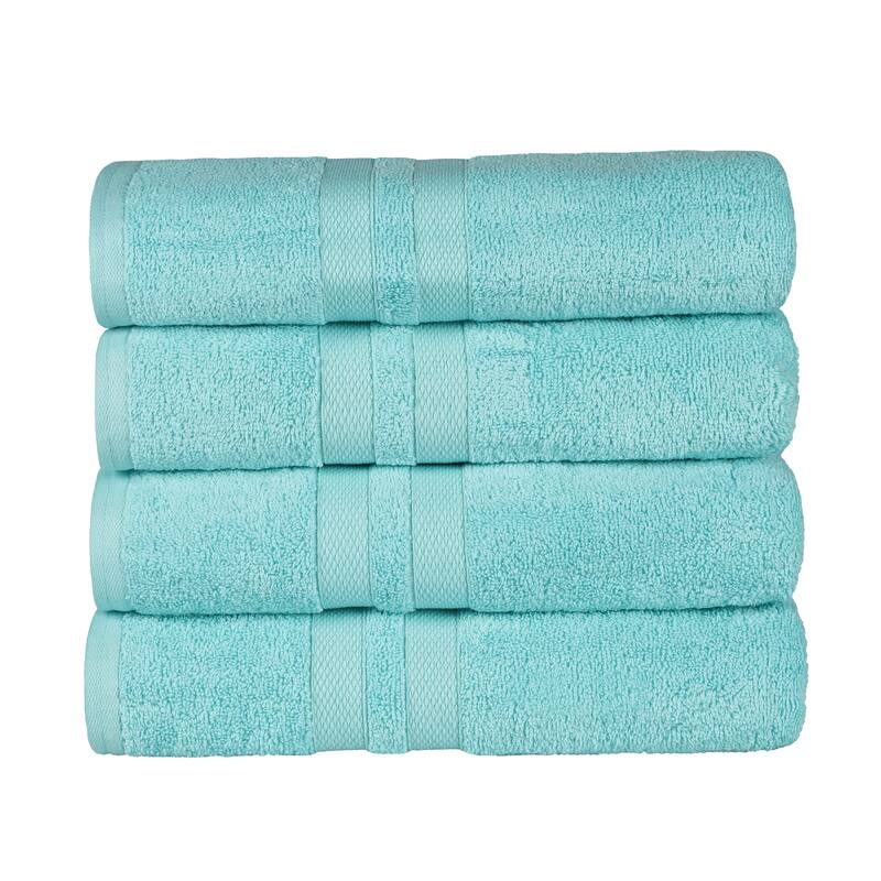 Superior 100% Ultra Soft Cotton Highly Absorbent Medium Weight Solid Bath Towel – Set of 4