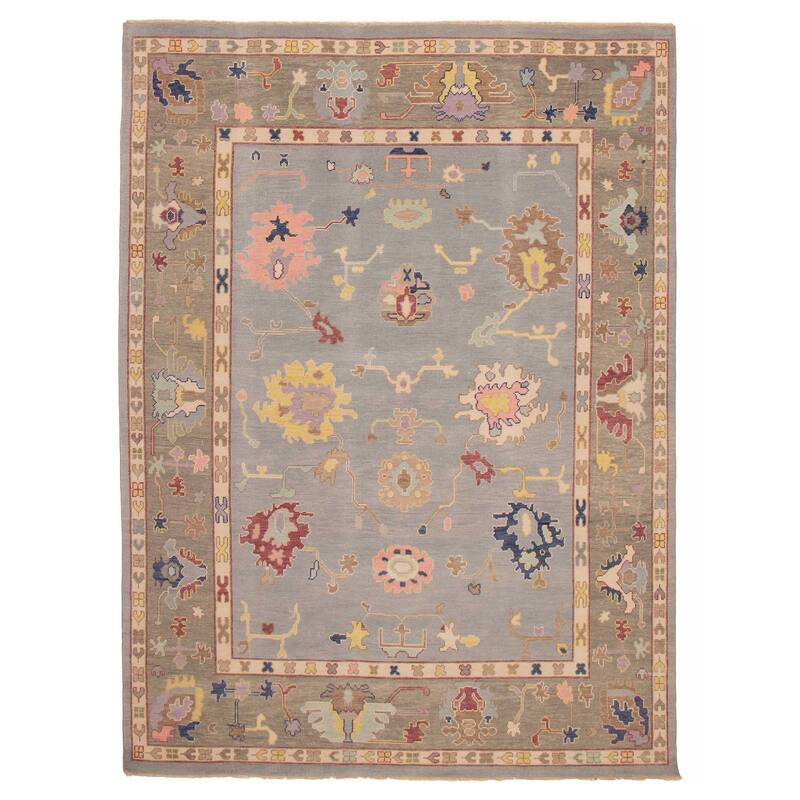 ECARPETGALLERY Hand-knotted Modern Oushak Grey Wool Rug - 8'9 x 11'11 - Grey - 8'9 x 11'11