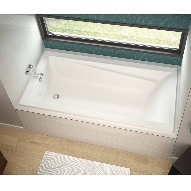 Maax Exhibit 72" Drop In Acrylic Soaking Tub with Reversible Drain and