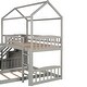 preview thumbnail 23 of 30, Twin over Twin Bunk Bed with Slide, Storage Steps & Playhouse Design