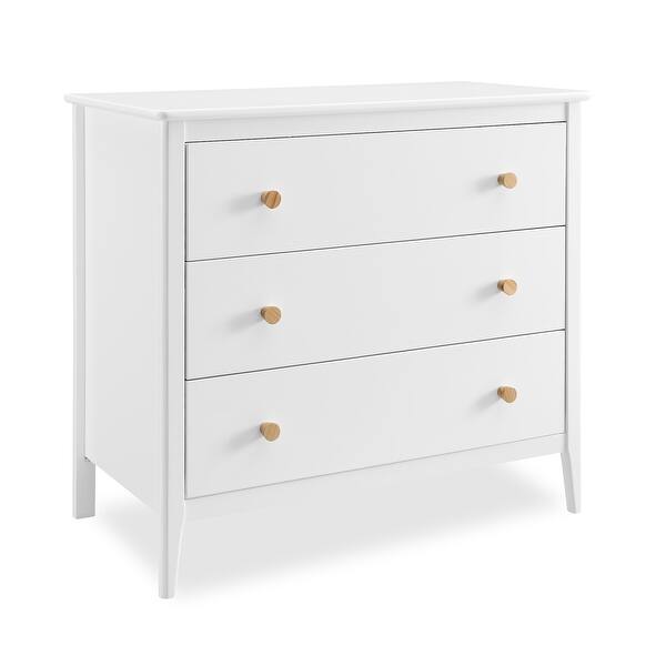 Casey 3 Drawer Dresser, Bianca White/Natural Bed Bath & Beyond 36274496