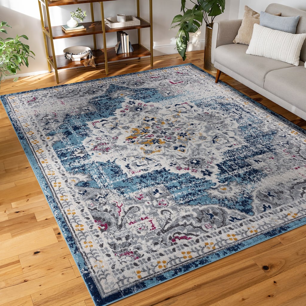 Gematria French Country Medallion Indoor Area Rug