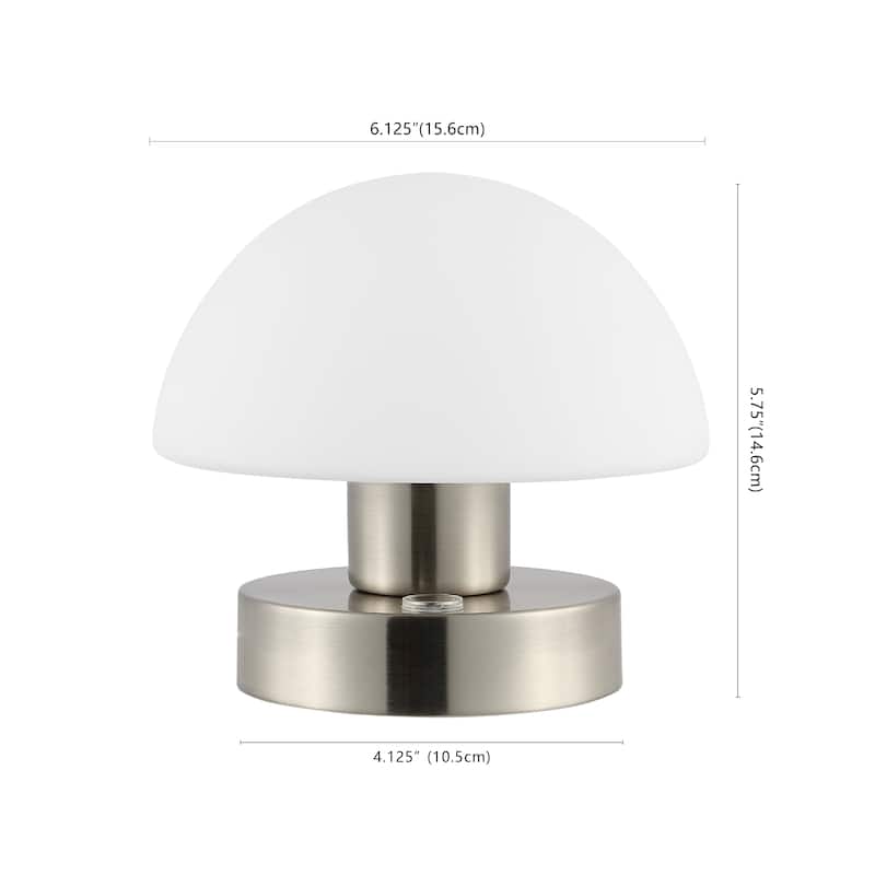 Nolan 5.75" Bohemian Farmhouse Iron Wireless Rechargeable Integrated LED Table Lamp, Oil Rubbed Bronze/White by JONATHAN Y