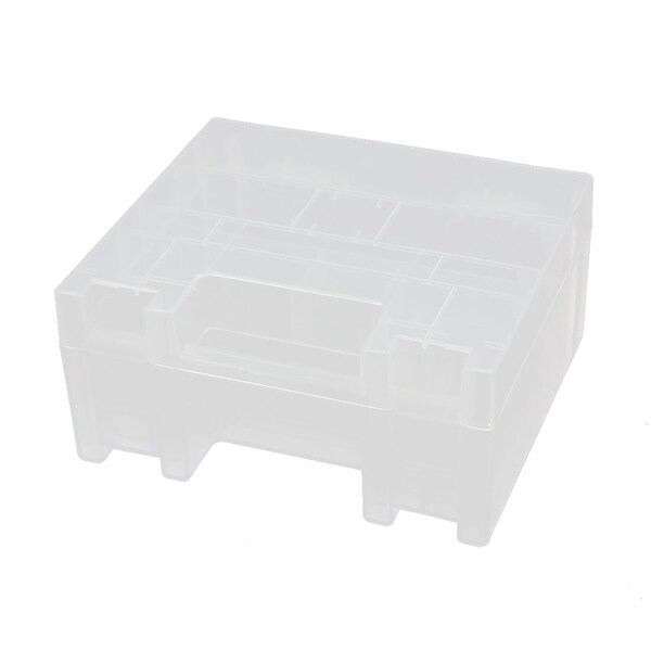 137mmx120mmx65mm Transparent Storage Case Hard Plastic Battery Holder Organizer