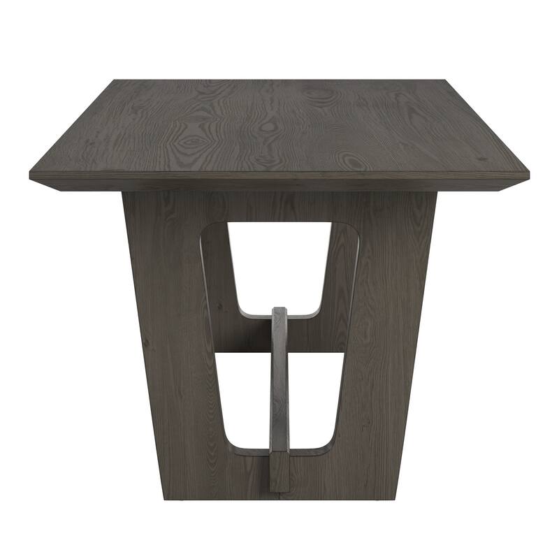 Harstad 72" Wood Finish Rectangular Dining Set with Upholstered Chairs by iNSPIRE Q Modern