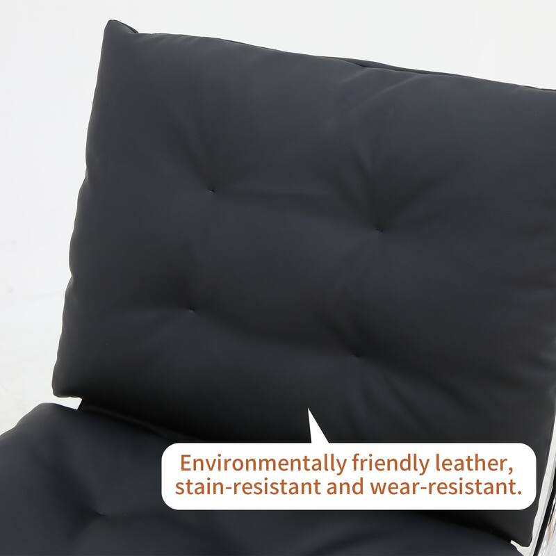 Faux Leather Chair with High Back