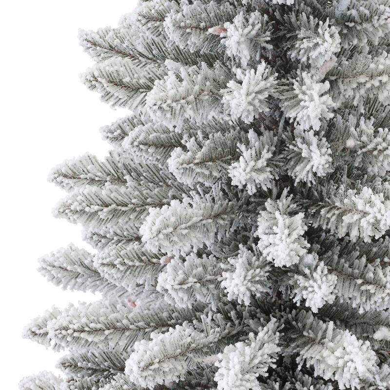 Puleo International 3 ft. Pre-Lit Flocked Artificial Fraser Fir Tree