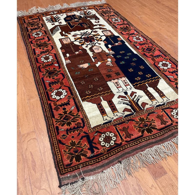 HERAT ORIENTAL Handmade Balouchi Wool Rug - 3'8" x 6'2"