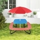 preview thumbnail 1 of 6, 8 Person Kids Picnic Table Metal Frame Adjustable Removable Umbrella