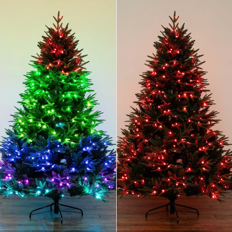 Pre-lit Full Edmonton Fir Artificial Christmas Tree - 6’ - Dual Color LED Lights
