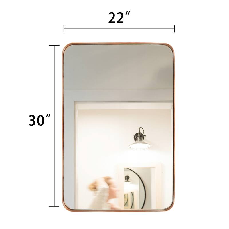 Wall Mirror Vanity Mirror Bathroom Mirror with Round Corner (1 Piece)