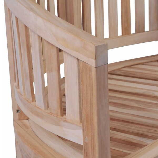 Vidaxl Solid Teak Wood Bench Banana Shape 2 Seater Outdoor Garden Chair Seat