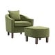 preview thumbnail 17 of 24, Arms Chair with Ottoman Mid Century Barrel Chair for Living Room Green