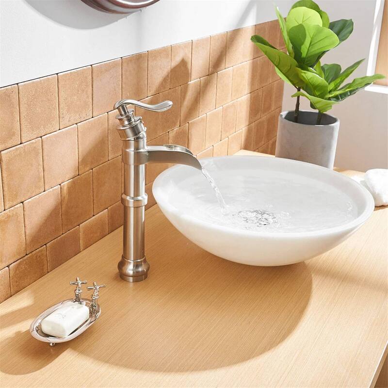 Waterfall Bathroom Vessel Faucet With Drain Assembly Single Handle Bathroom Vessel Sink Faucets One Hole Modern Basin High Taps