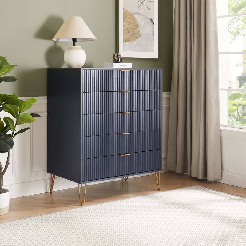 Manhattan Comfort Dumbo Modern 5-Drawer Tall Dresser.
