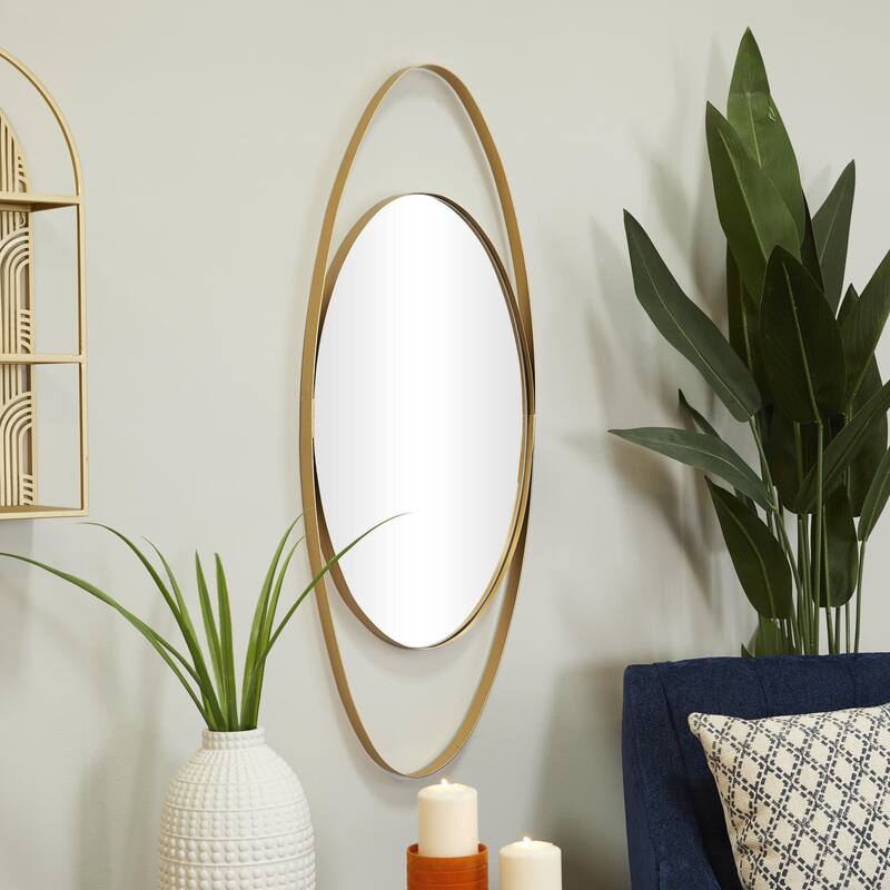Metal Oval Wall Mirror - Black - CosmoLiving by Cosmopolitan