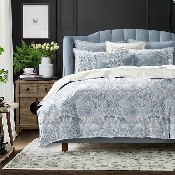 slide 2 of 5, 6ix Tailors Savannah Cornflower Blue 8 Piece Duvet Cover Designer Set