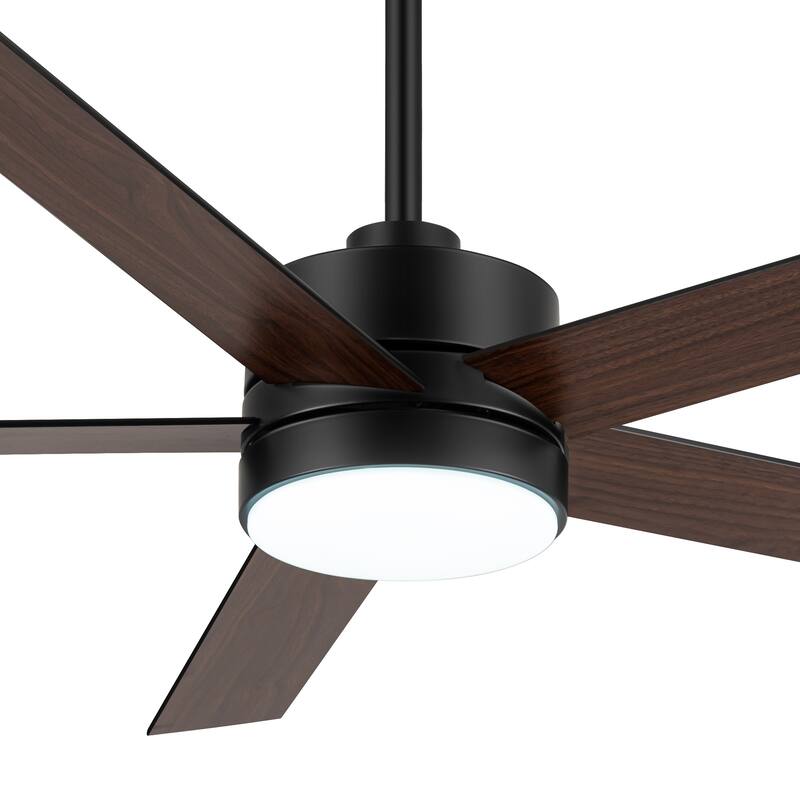 56 Inch 5-Blade LED Ceiling Fan with Light Remote and 2 Downrods