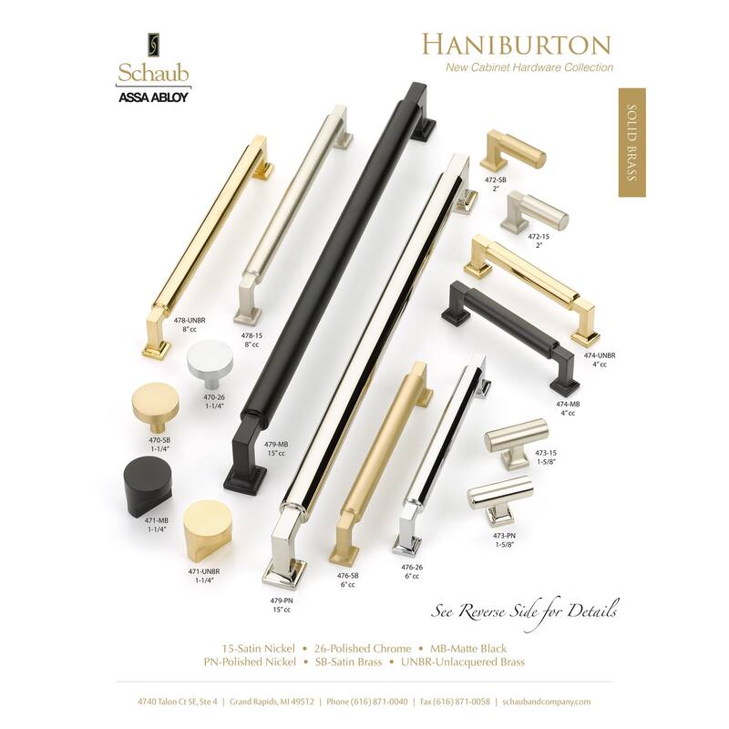 Schaub and Company Haniburton 4" Center to Center Urban Modern Handle