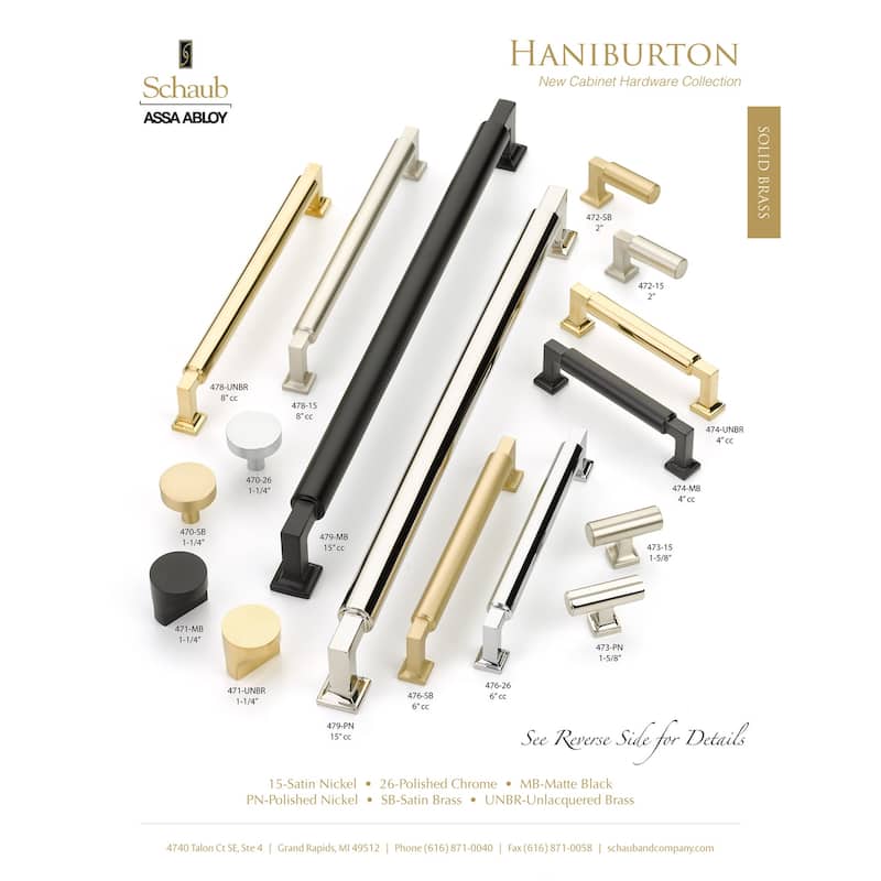 Schaub and Company Haniburton 8" Center to Center Urban Modern Handle