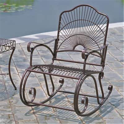 Outdoor Dining Set Iron Patio Furniture Group 4 Chair Table Bronze Finish 40 Inch