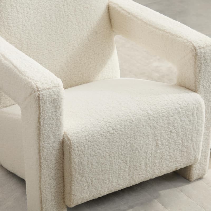 Sherpa Adirondack Chair for Living Room, Upholstered Accent Chair