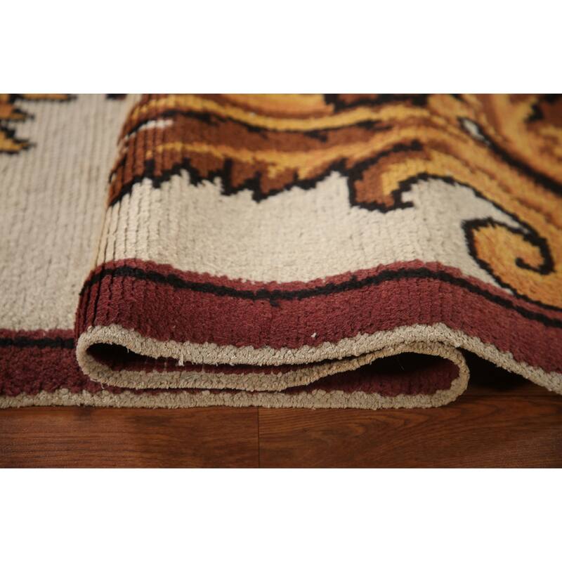 Aubusson Oriental Area Rug Handmade Wool Carpet - 8'2"x 9'2"