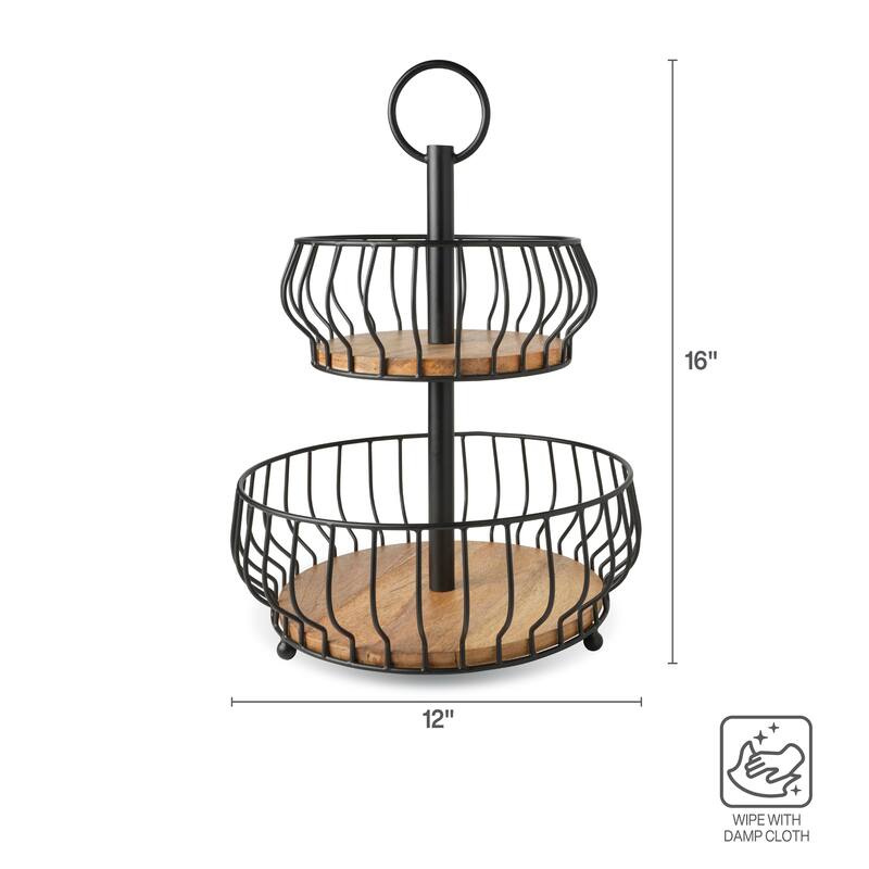 Gourmet Basics by Mikasa Savannah 2-Tier Basket