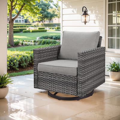 Patio Swivel Glider Chairs Single Chair - Brown