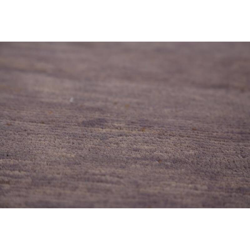 Modern Gabbeh Oriental Area Rug Hand-Knotted Grey Wool Carpet - 4'11" x 6'3"