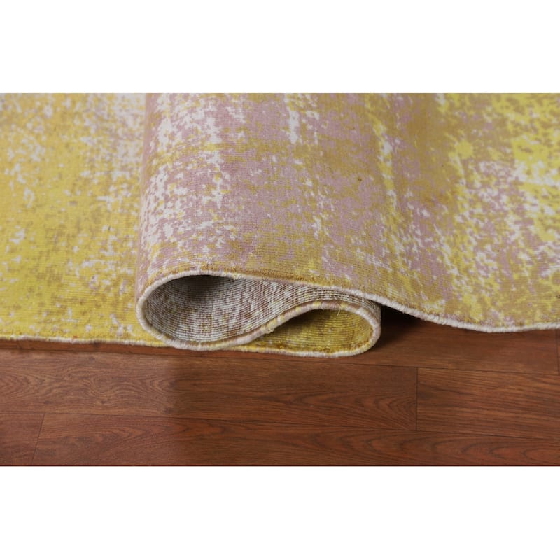 All-Over Abstract Modern Area Rug Hand-Knotted Wool Carpet - 4'10"x 7'9"