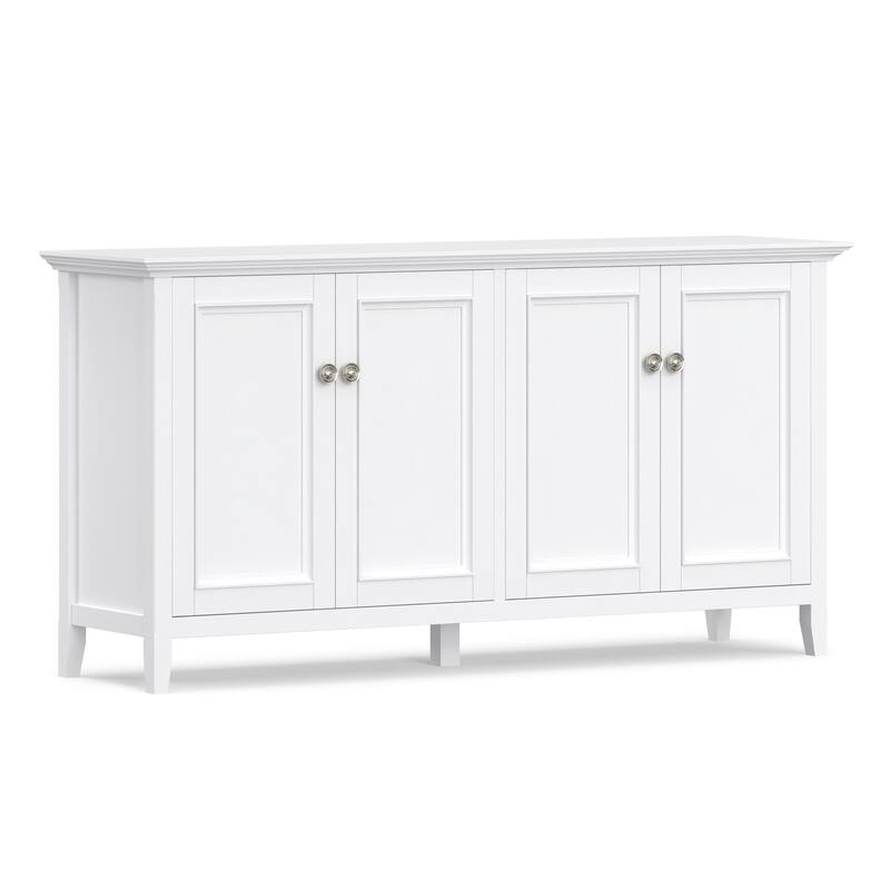 WYNDENHALL Halifax SOLID WOOD 66" Wide Transitional Wide 4Door Storage Cabinet - 18"d x 66" w x 34"h