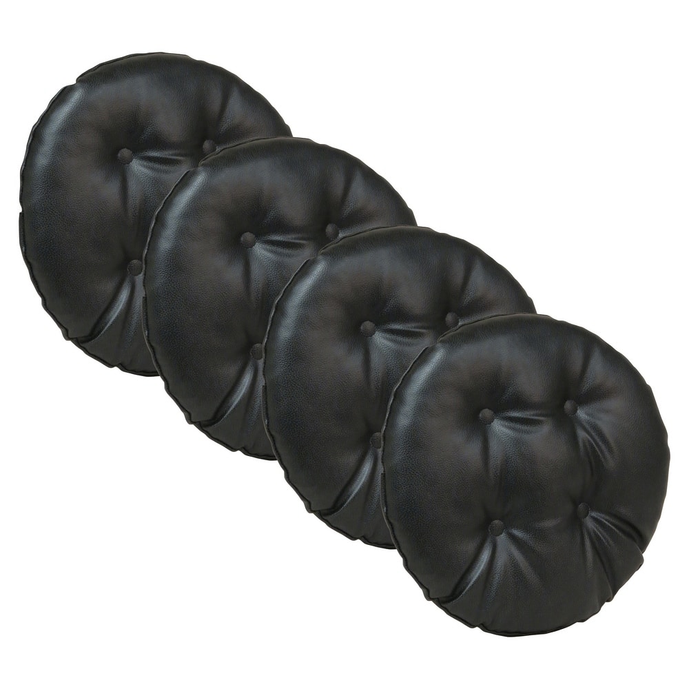 Klear Vu St. Germain Faux Leather Dining Chair Cushion Set (Set of 4)
