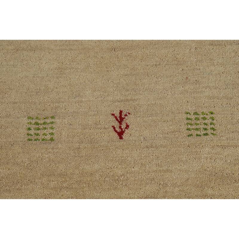 Hand Knotted Oriental 100% Wool Carpet Tribal Tribal Beige & Ivories Gabbeh Area Rug - 7' 9'' X 5' 7''